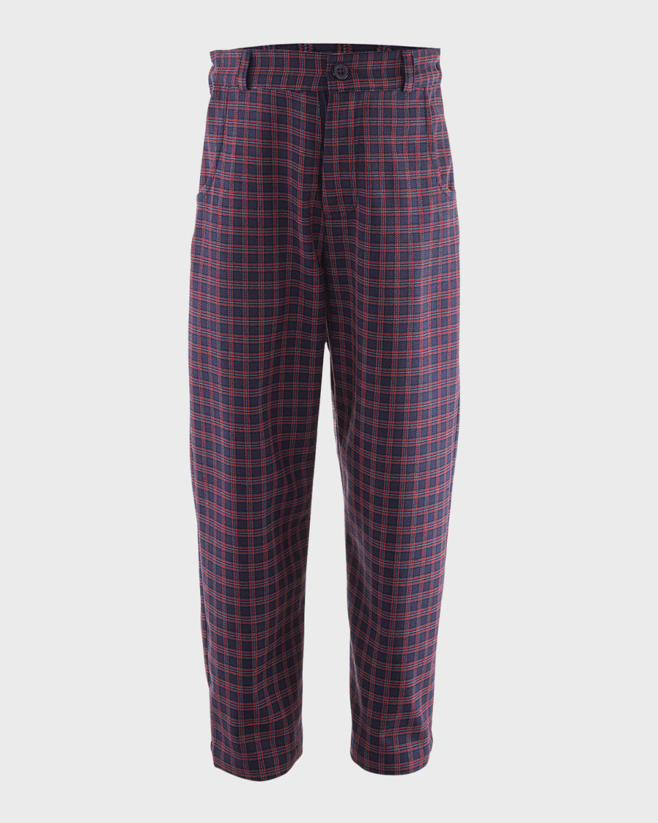 Boy's Mini Check-Print Trousers, Size 2-10