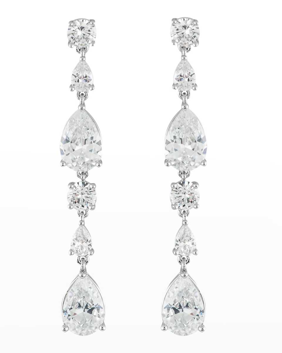 Round and Pear Dangle Glam-Post Earrings