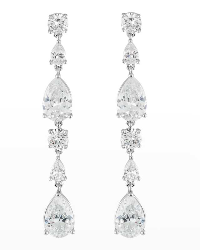 Round and Pear Dangle Glam-Post Earrings