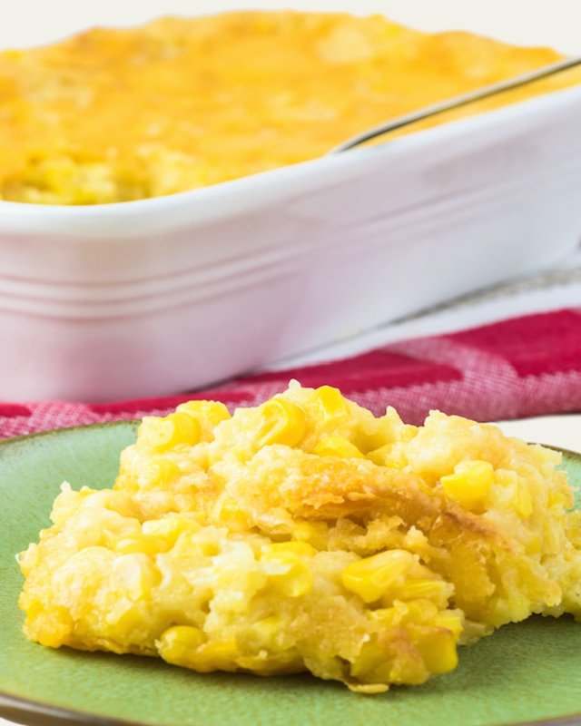Bourbon Cream Corn Casserole, Serves 4-6