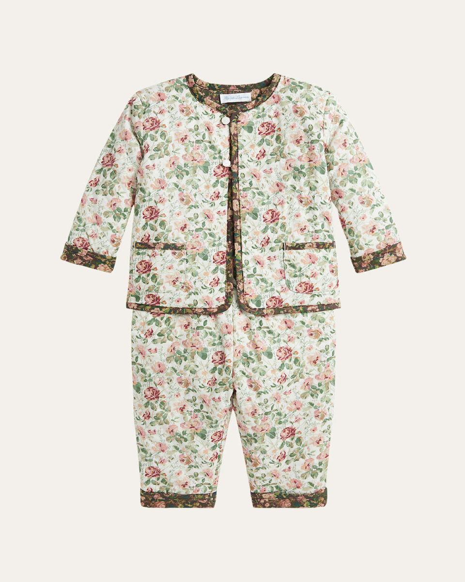 Girl's Reversible Floral-Print Two-Piece Set, Size 3M-24