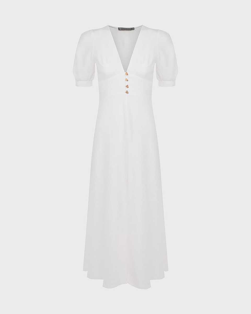 Solid Irida Detail Midi Dress