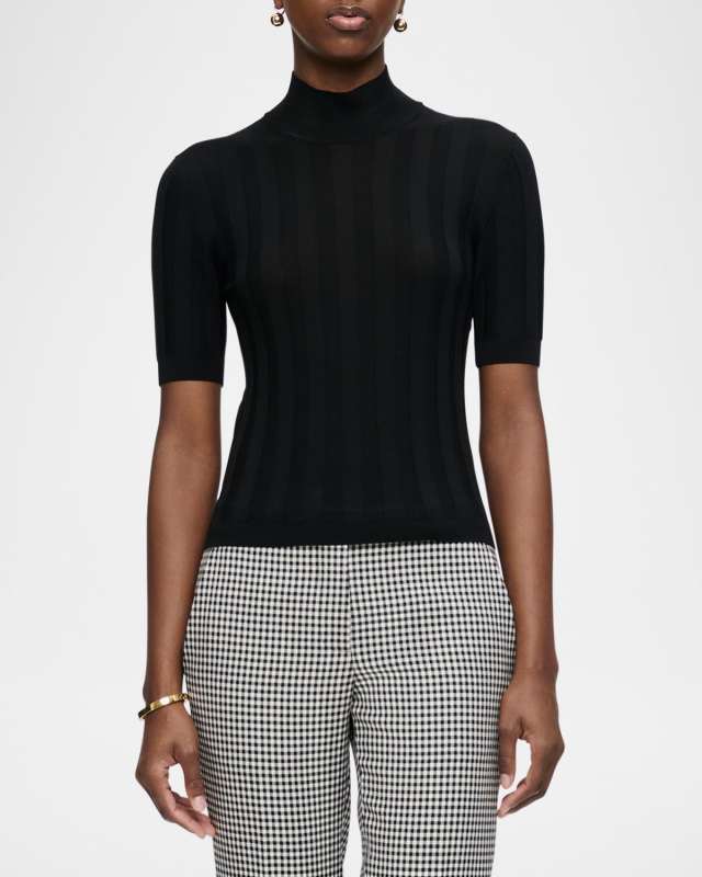 Jordyn Ribbed Mock-Neck Pullover