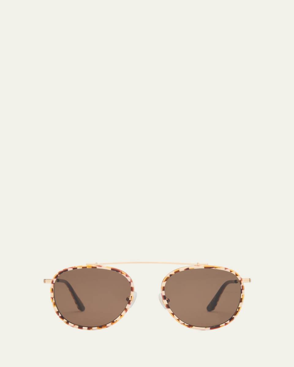Chartres Titanium & Acetate Aviator Sunglasses