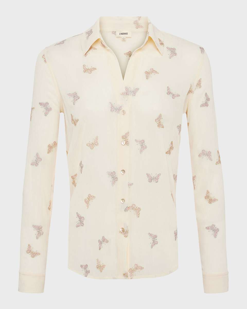 Laurent Metallic Butterfly Blouse