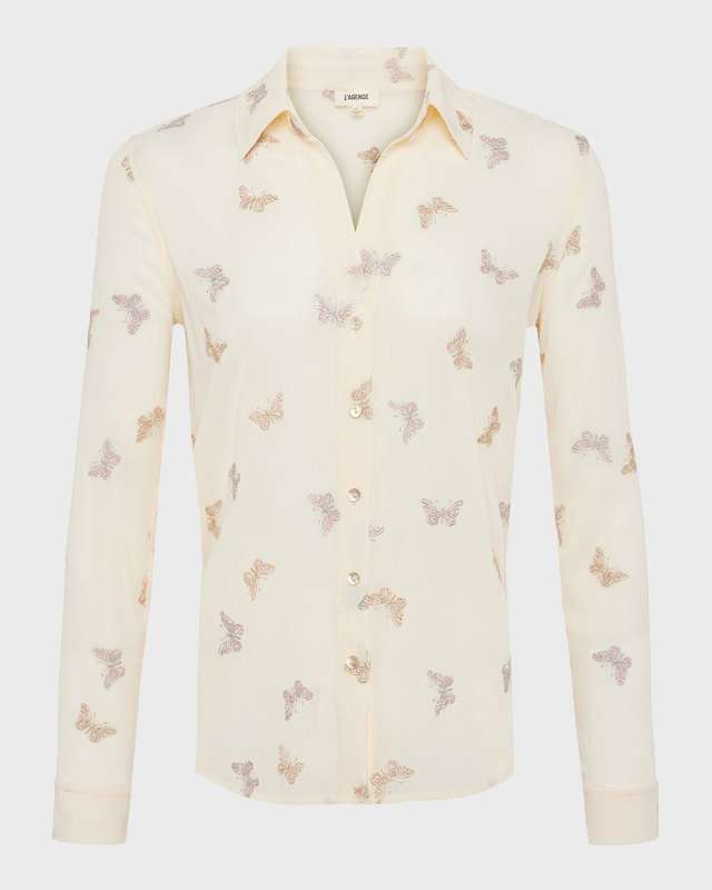 Laurent Metallic Butterfly Blouse