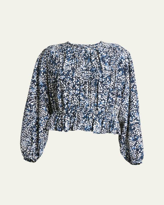 Gelina Printed Peplum Top