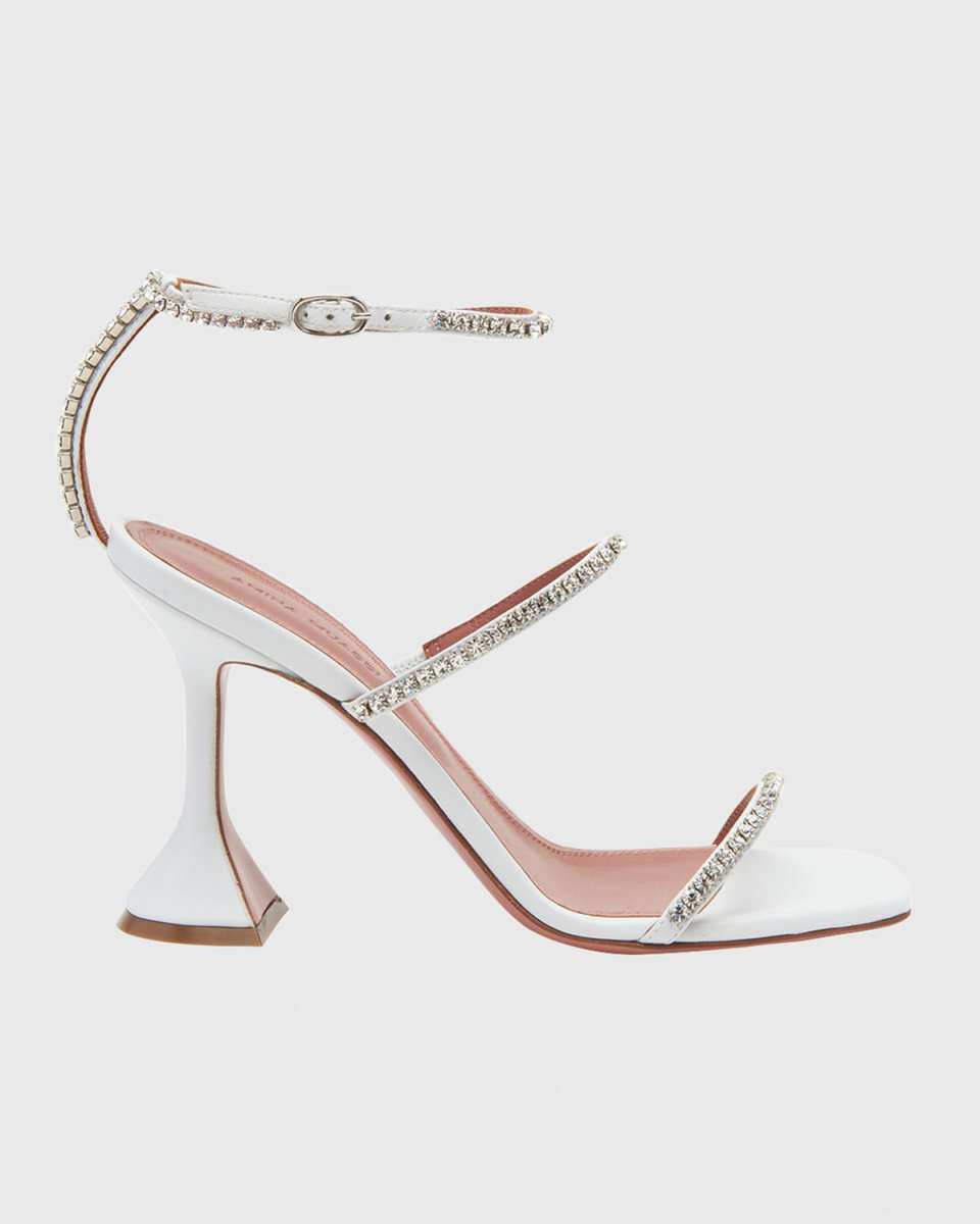 Gilda Embellished Leather Pedestal Sandals