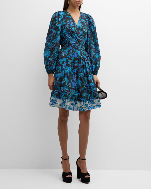 Harmony Pleated Floral-Print Midi Dress