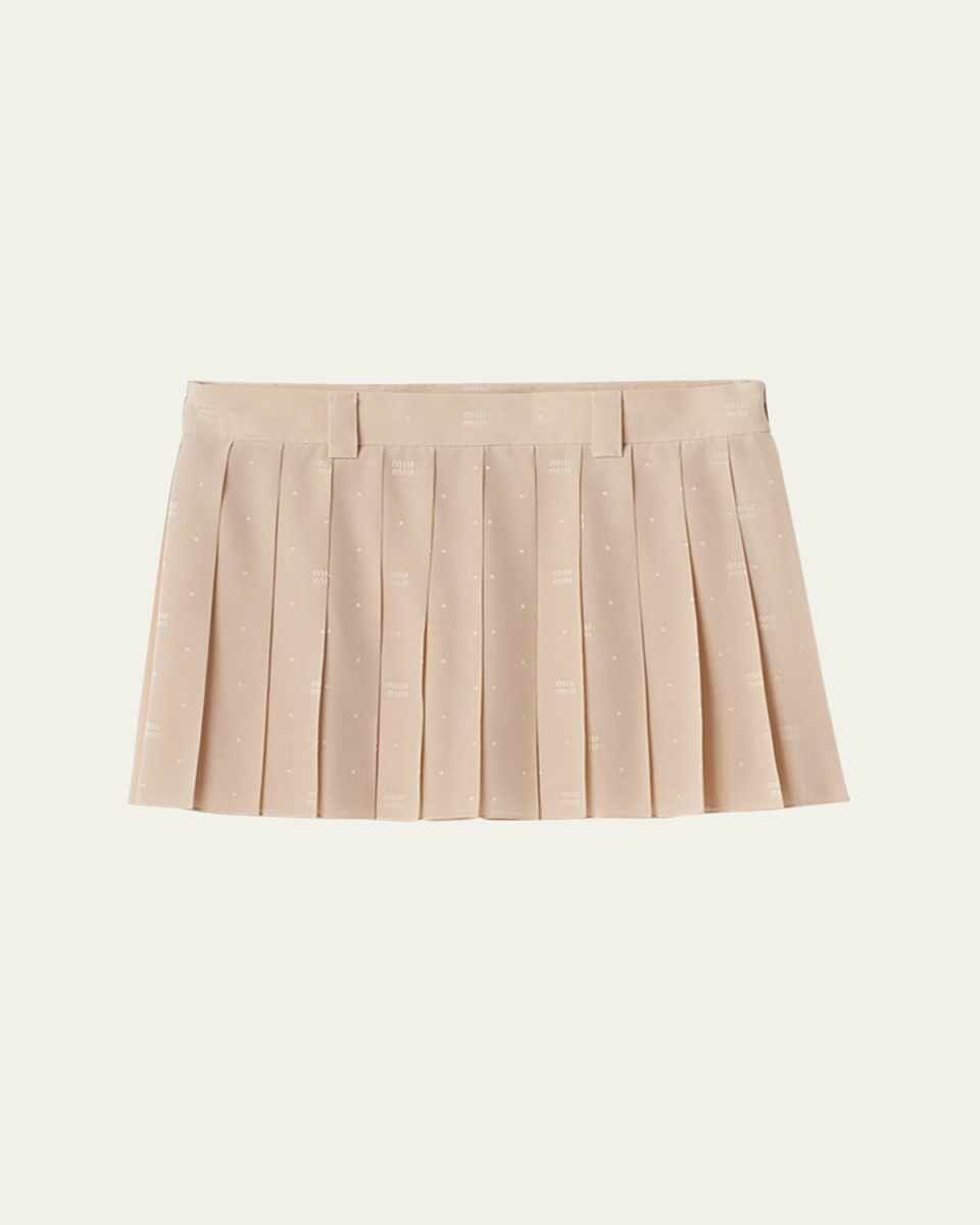 Crepe de Chine Pleated Mini Skirt
