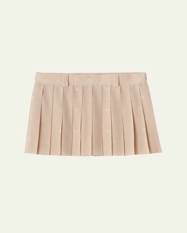 Crepe de Chine Pleated Mini Skirt