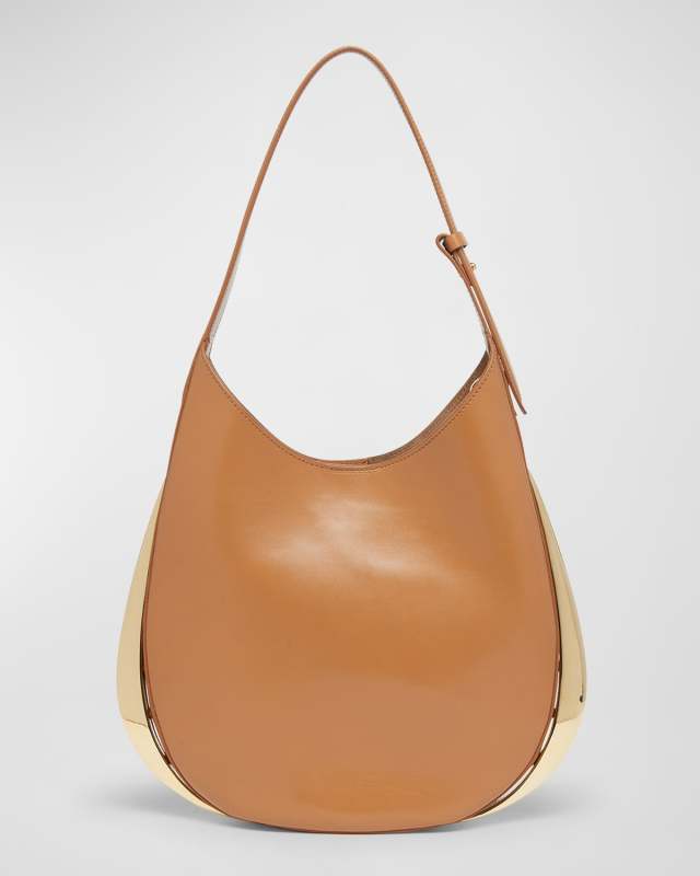 Amalia Metal Leather Hobo Bag