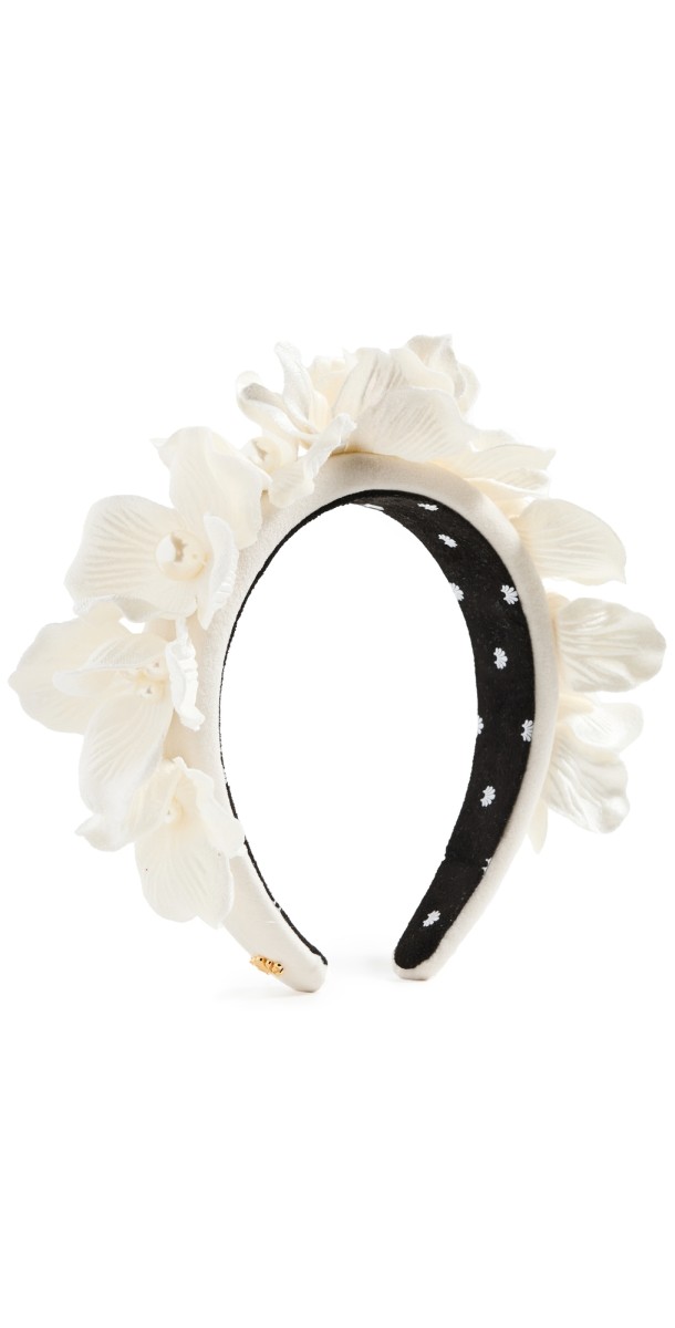 Lele Sadoughi Magnolia Velvet Headband Ivory 100