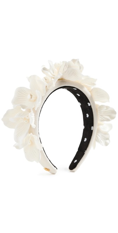 Lele Sadoughi Magnolia Velvet Headband Ivory 100