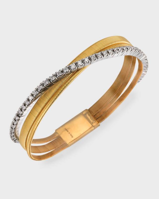 Masai White Gold 3-Strand Bracelet with Diamonds