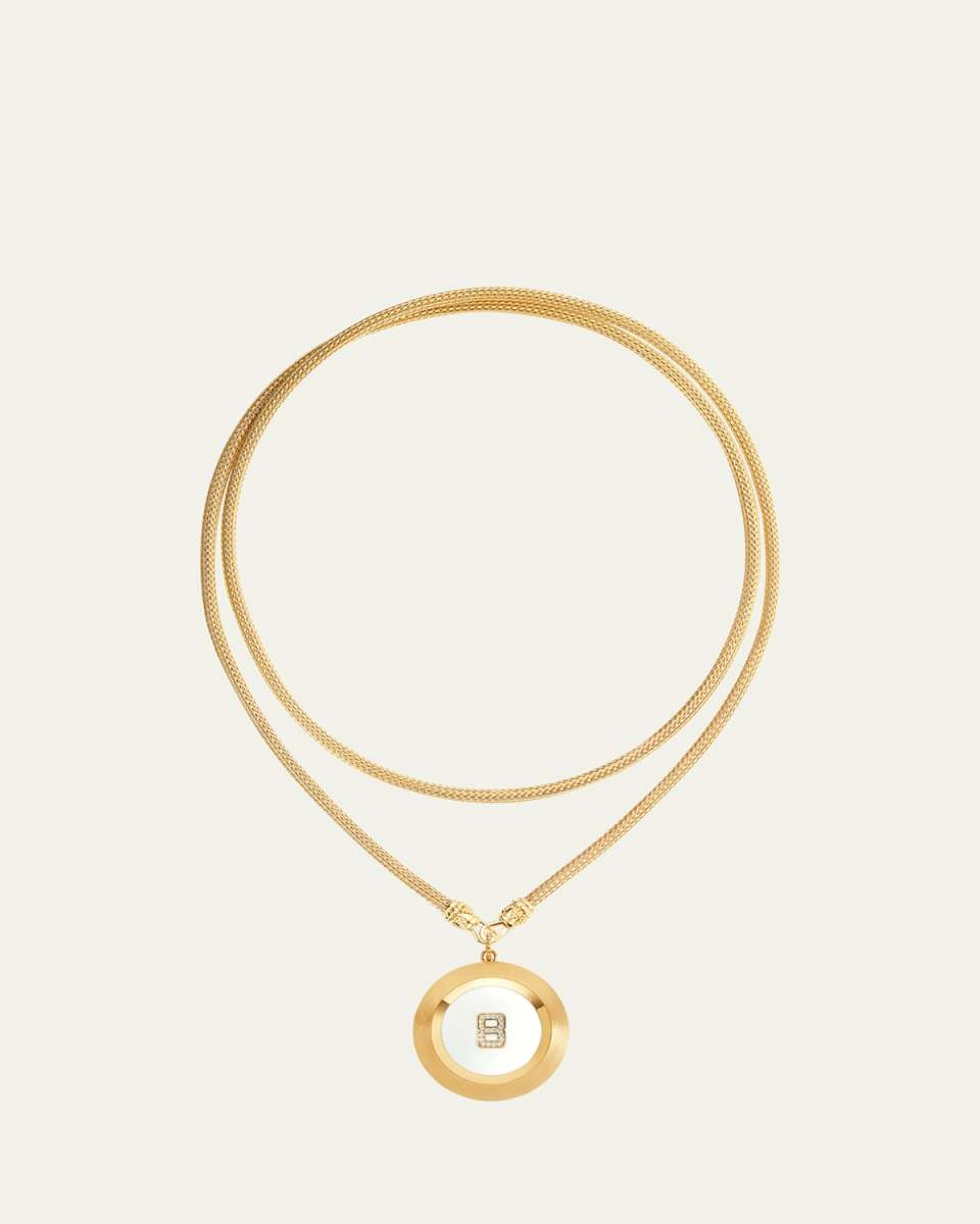 18K Yellow Gold Magic Ball on Indian Chain Necklace with Diamonds