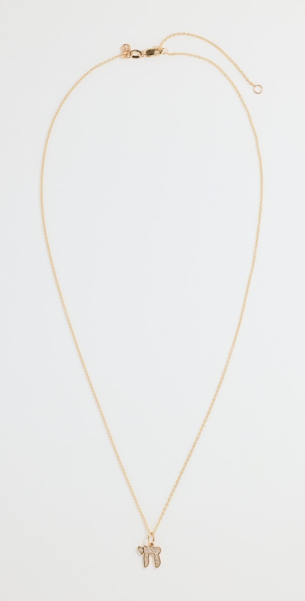 Sydney Evan 14k Chai Charm Tiffany Chain Necklace Gold