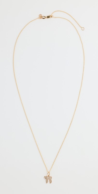 Sydney Evan 14k Chai Charm Tiffany Chain Necklace Gold