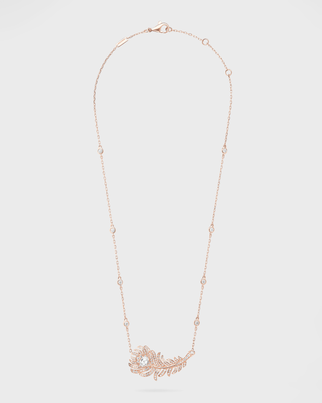 Plume de Paon 18K Rose Gold Diamond Necklace