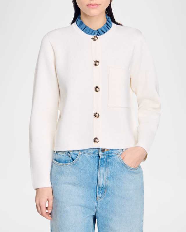 Meunier Ruffled Neck Cardigan