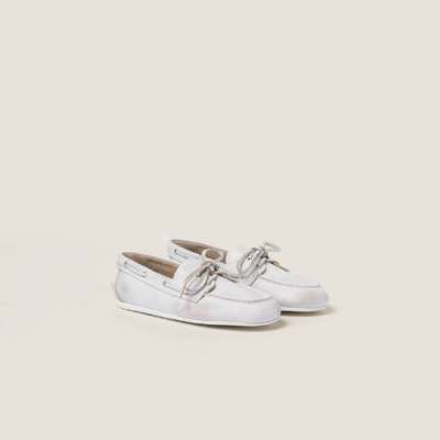 MIU MIU Unlined bleached leather loafers