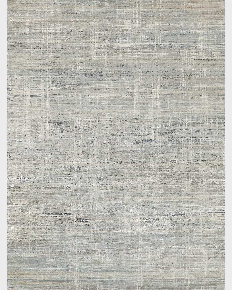 Mercuri Power-Loomed Silver & Blue Rug, 8' x 10'