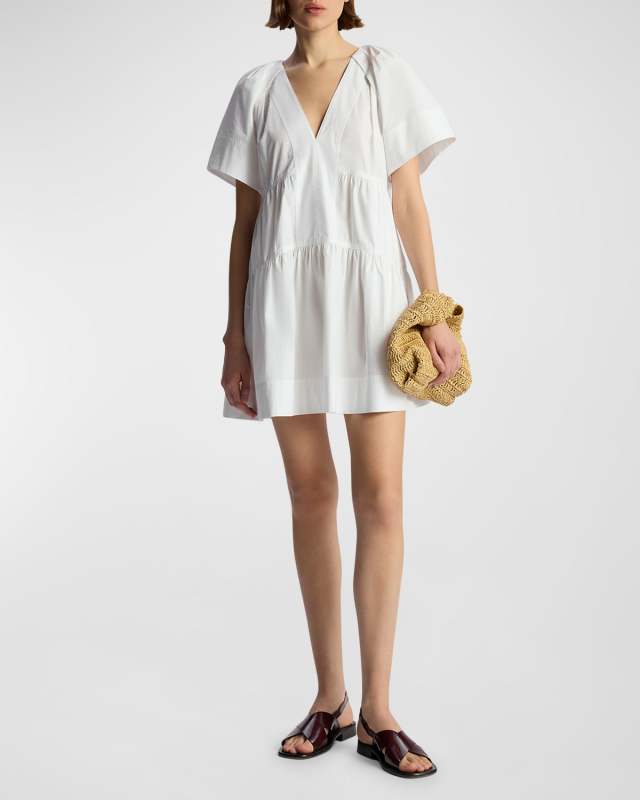 Camila Short-Oversized Sleeve Tiered Mini Dress