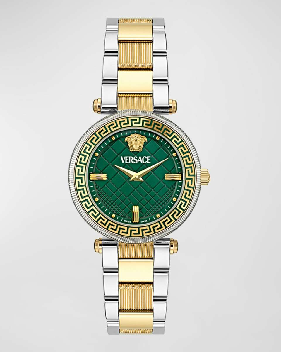 35mm Versace Reve Watch with Bracelet Strap, Two Tone/Green