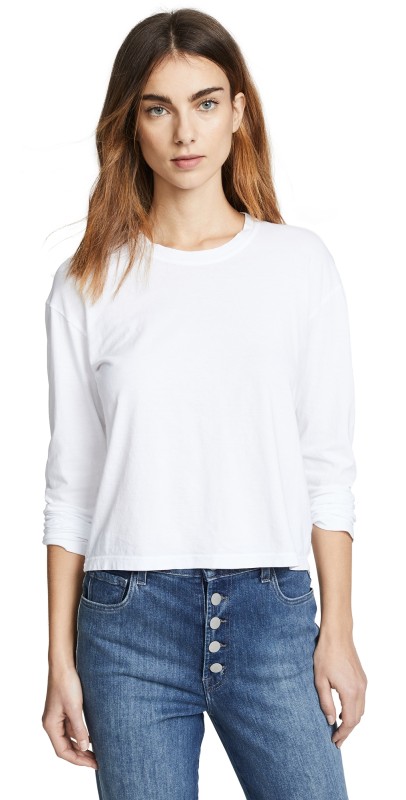 James Perse Vintage Boxy Long Sleeve Tee White
