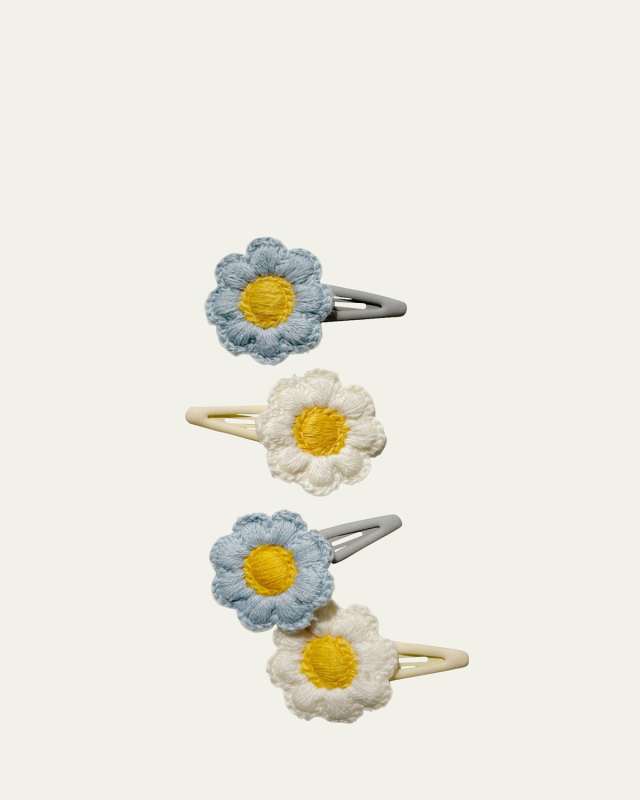 Girl's 4-Pack Daisy Hair Clips