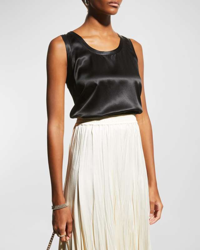Perla Luxe Reversible Silk Charmeuse Shell