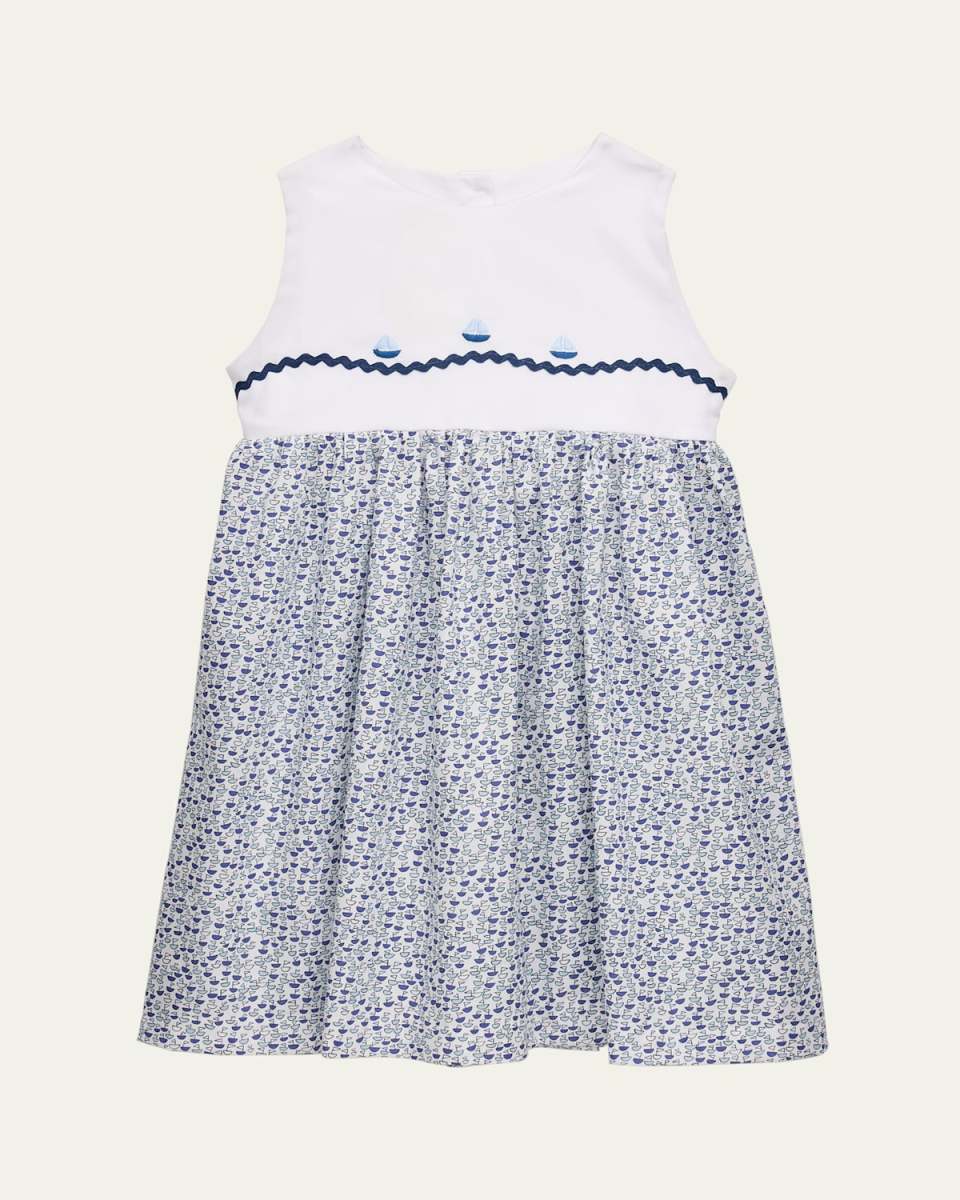 Girl's A-Line Dress with Bow, Size 3-14