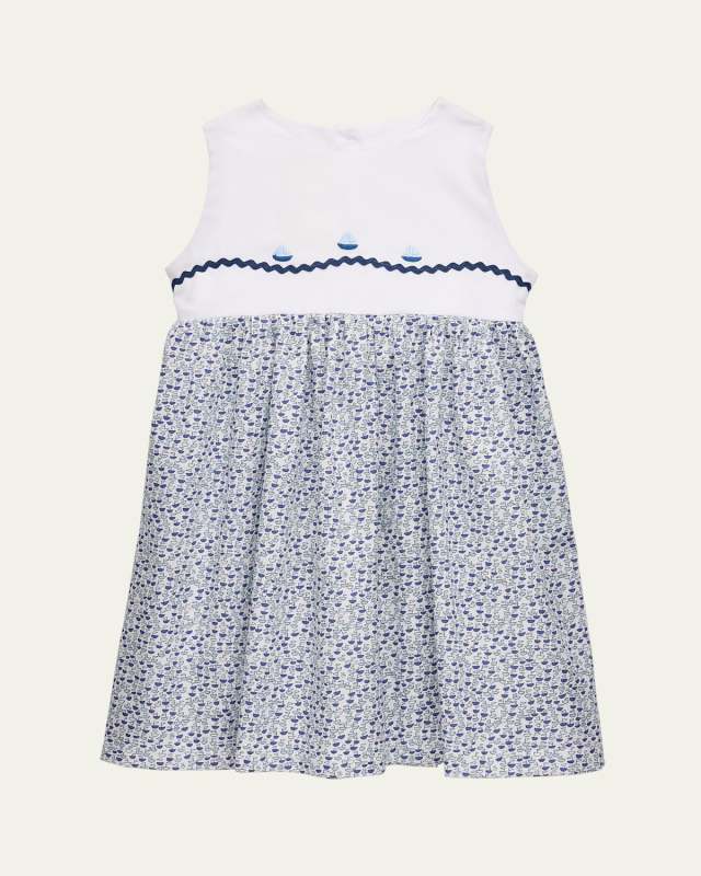 Girl's A-Line Dress with Bow, Size 3-14