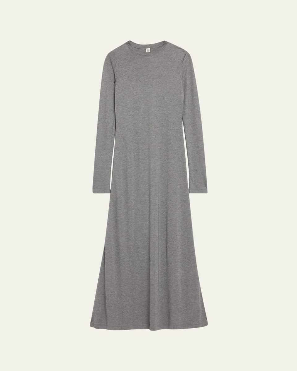 Long-Sleeve Jersey Maxi Dress
