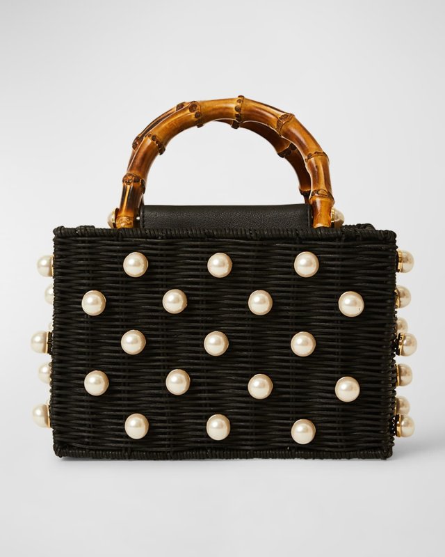 Chloe Pearl Beaded Top-Handle Box Bag
