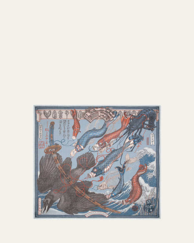 Koinobori Karasu Cashmere Square Scarf