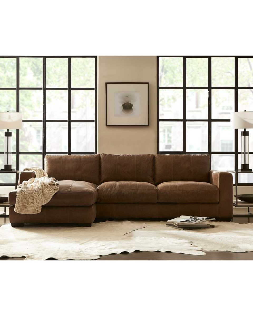 Dawkins Left Chaise Leather Sectional