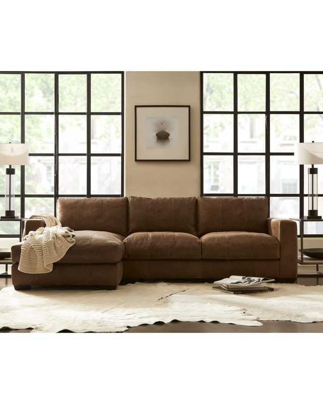 Dawkins Left Chaise Leather Sectional