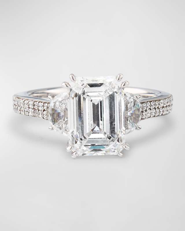 Lab Grown Diamond 18K White Gold Mixed Cut Ring, 5.0tcw, Size 6