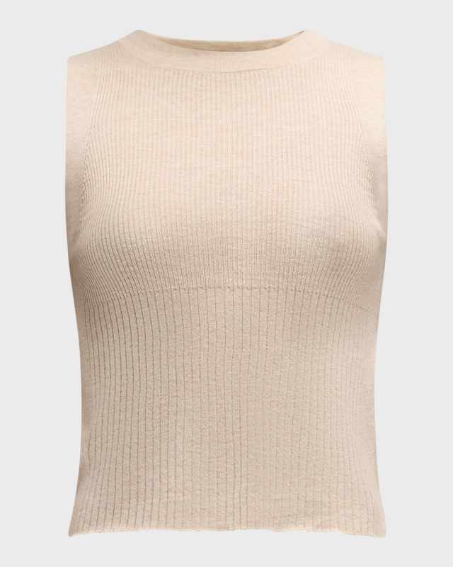 Afa Ribbed Silk-Wool Tank