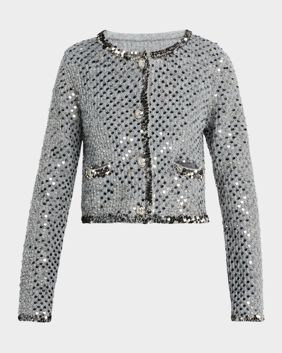 Benoit Cropped Sequin Knit Jacket