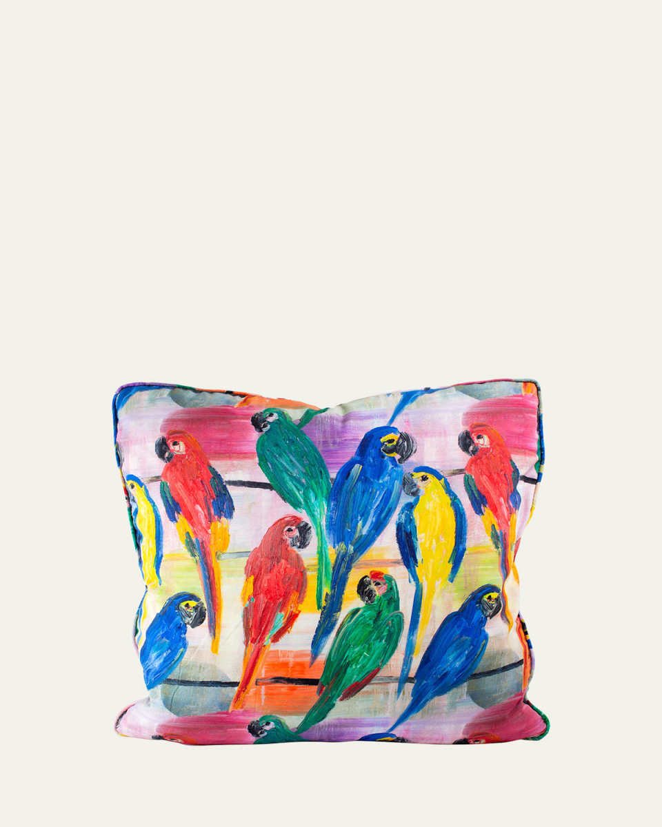 Hunt's Parrots Pillow, 22"