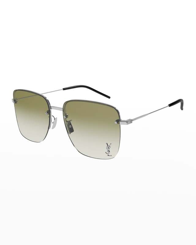 YSL Rimless Square Metal Sunglasses