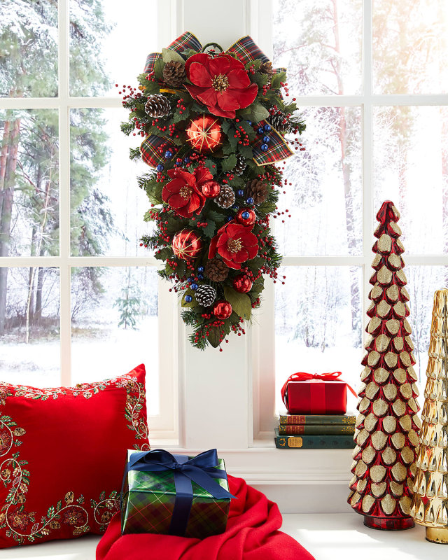 Classic Christmas Door Spray, 30"T