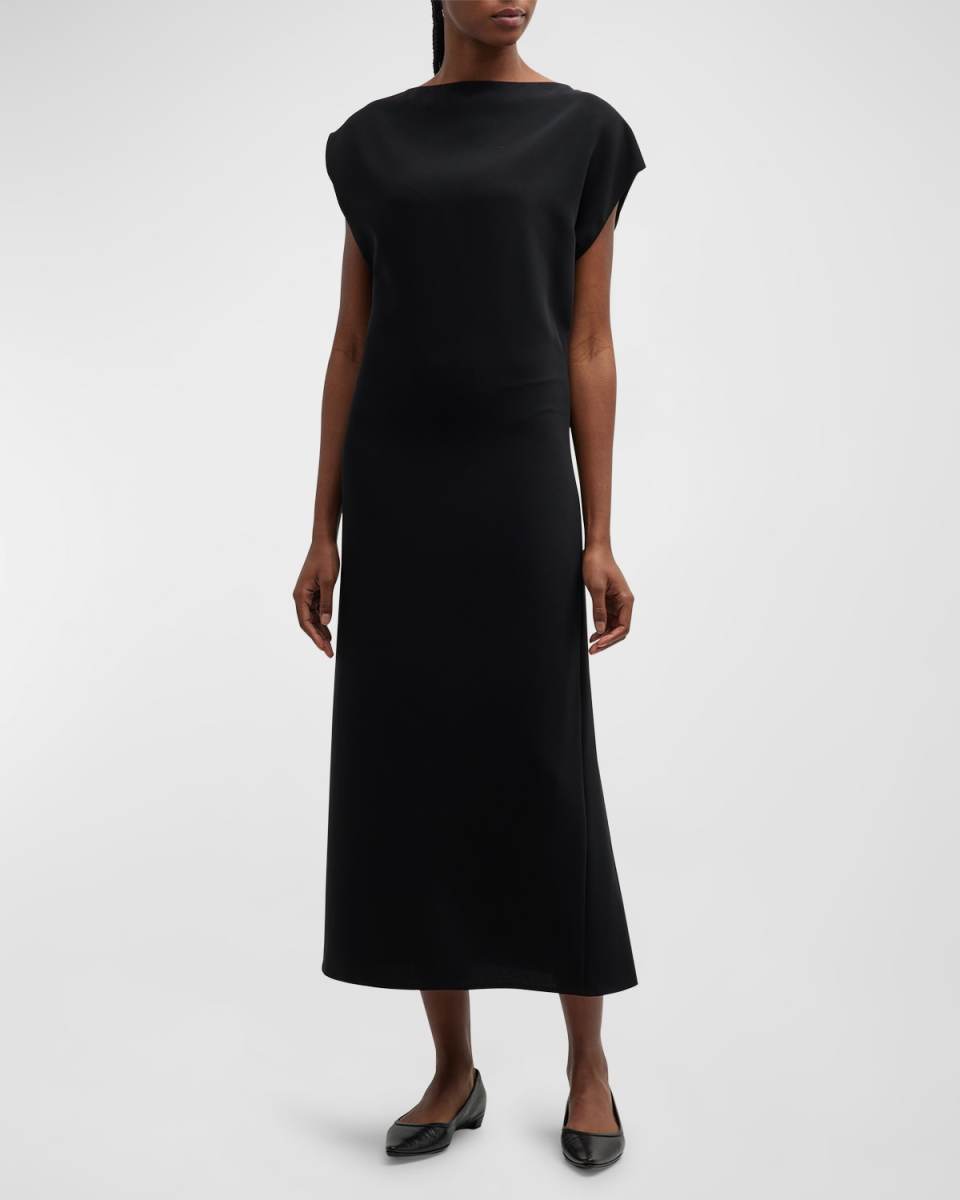 Blathine Cap-Sleeve Midi Dress