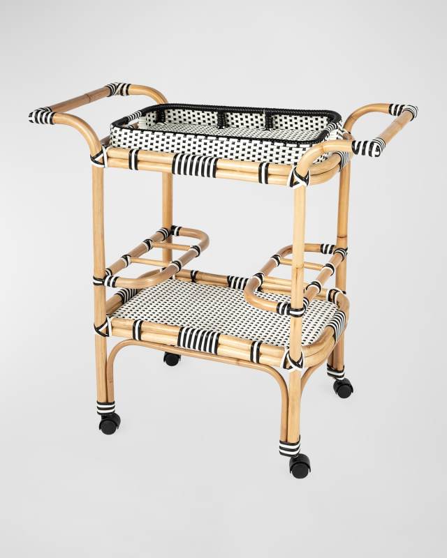 Suzette Rattan Bar Cart