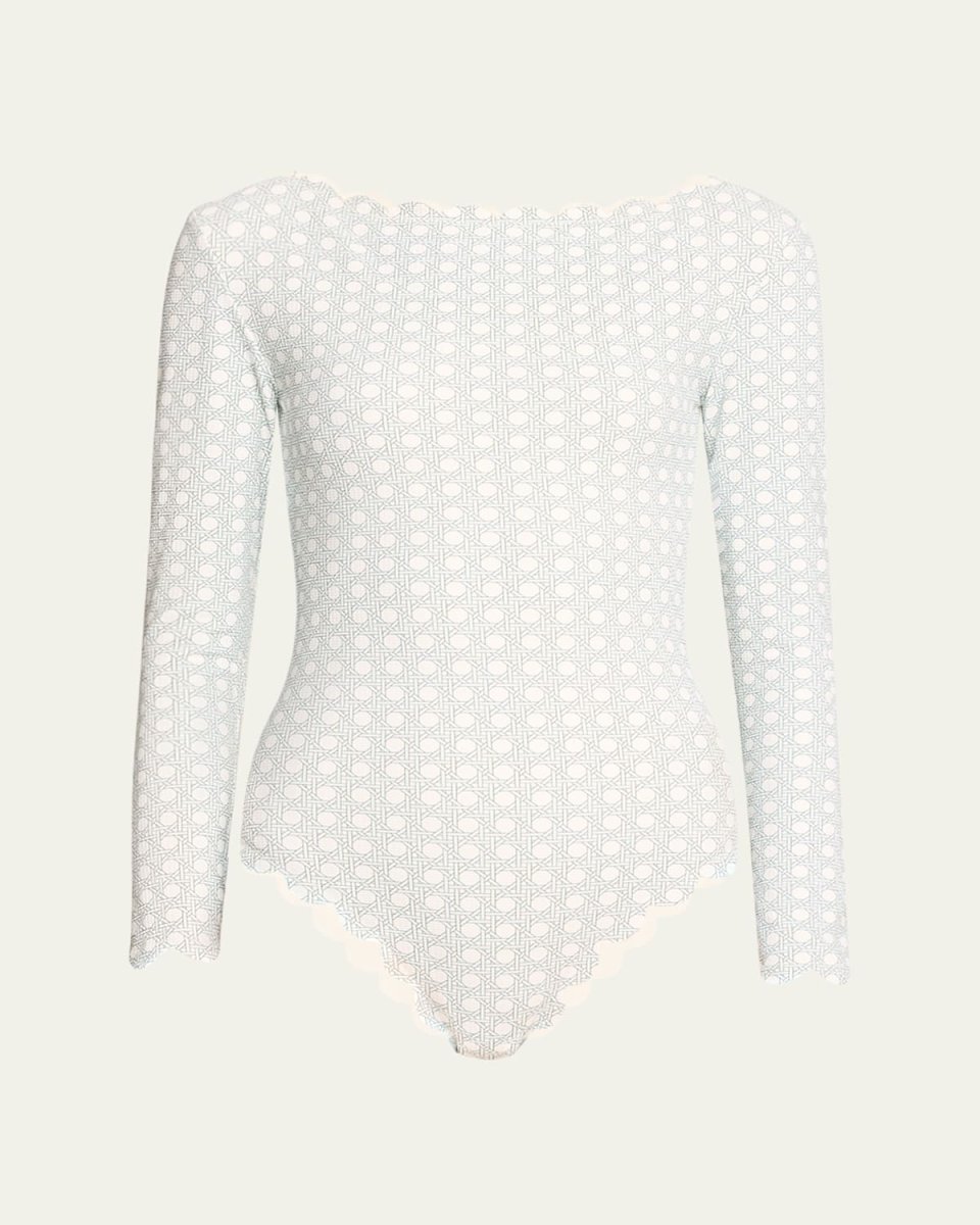 Holly Morning Cane Rashguard One-Piece Swimsuit