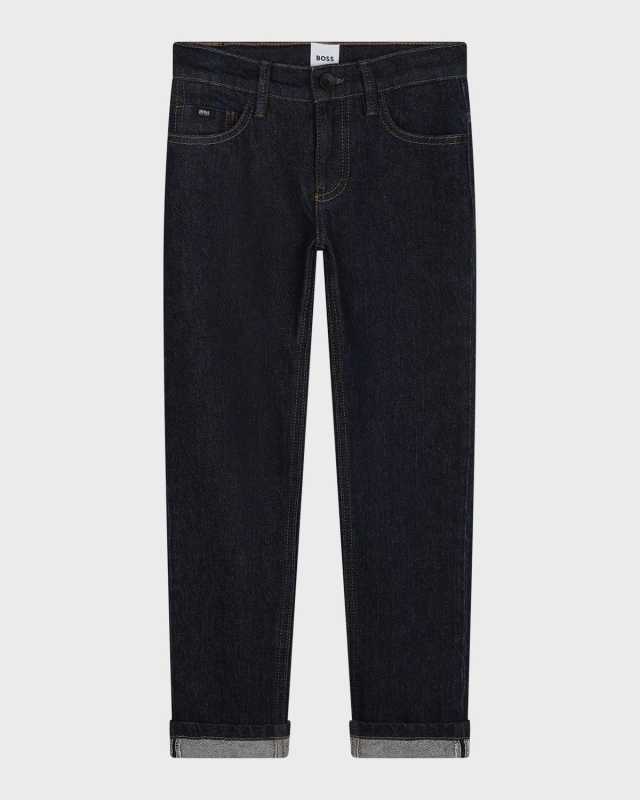Boy's Jeans with Logo Label, Size 4-5