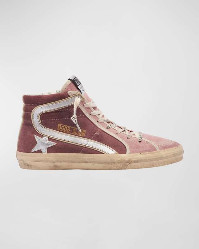 Slide Mid-Top Suede Sneakers