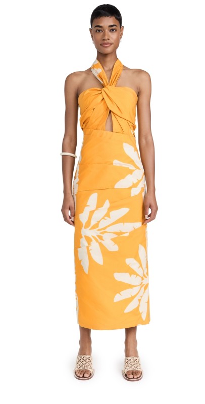 Johanna Ortiz Language Dress Wilderness Yellow/Ecru